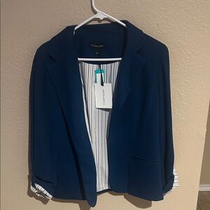 41 Hawthorn Teal Blazer Size L NWT Structured Open Front Career Jacket
